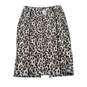 White House Black Market Leopard Print Pencil Skirt Size 2 Thick Knit Stretch